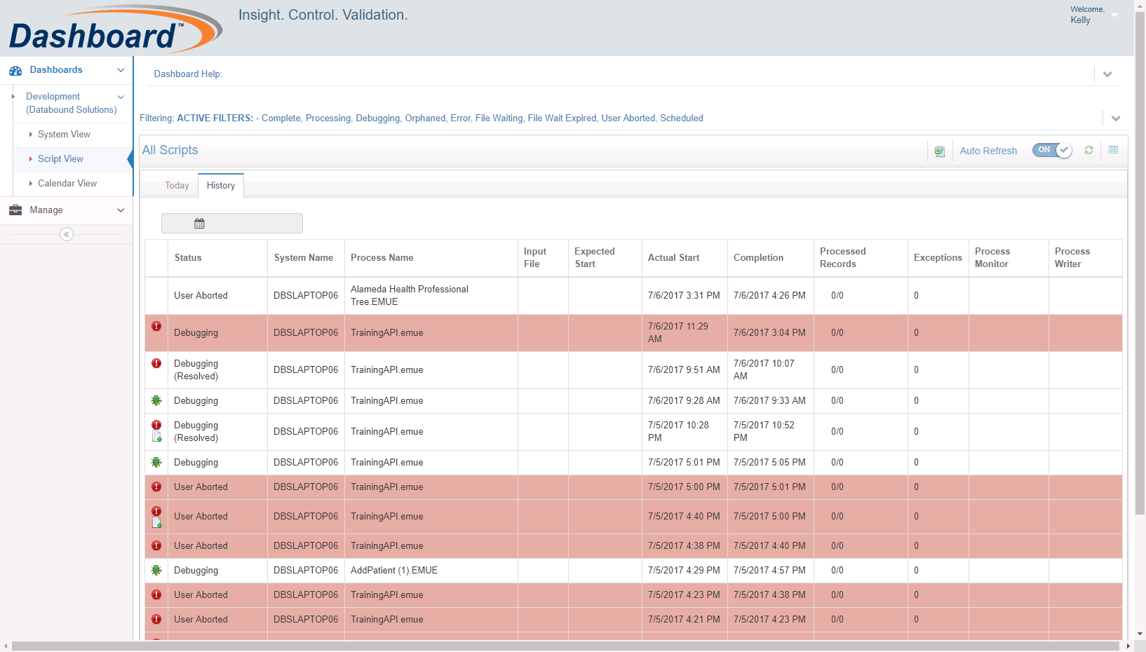 DashboardScriptView