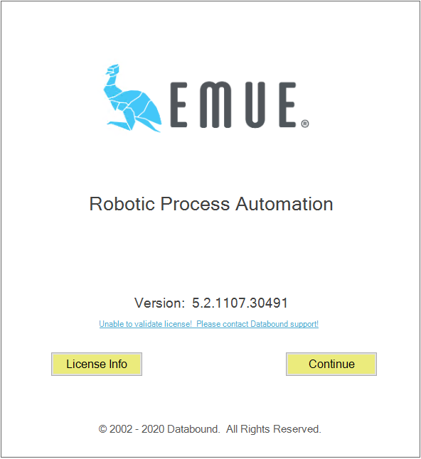 UnableToValidateLicense